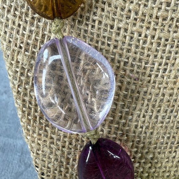 Colorful Chunky Beaded Necklace Multicolor Resin Beads & Adjustable Chain Length - Picture 12 of 16